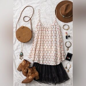 Zenobia Red and White Polka Dot Women's Top Flowy Tank Top spaghetti strap 3XL